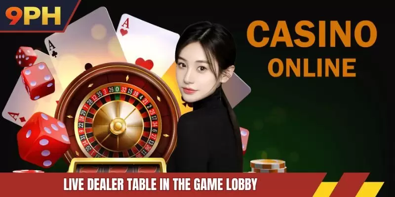 Live dealer table in the game lobby