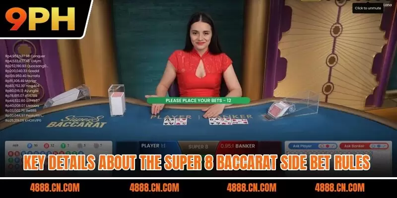 Key details about the Super 8 Baccarat side bet rules